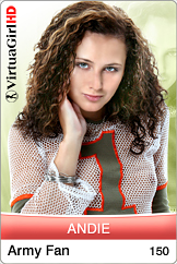 Dirty Desktop Stripper Samples of VirtuaGirl Andie - Army Fan