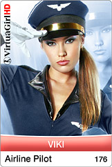 Dirty Desktop Stripper Images of VirtuaGirl Viki - Airline Pilot