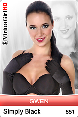 Dirty Desktop Stripper Teaser of VirtuaGirl Gwen - Simply Black