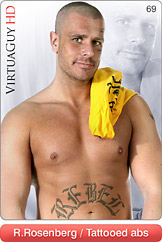 Dirty Desktop Male Stripper Pictures of VirtuaGuy Model Robert Rosenberg - Tattooed Abs